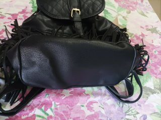 Zainetto donna nero con frange