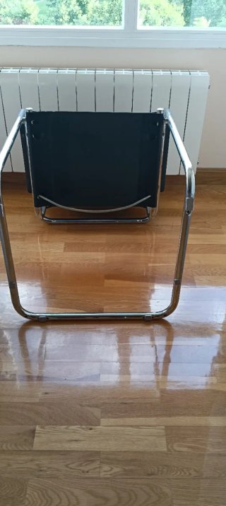 Sillón Vintage Piel y Cromo - Para Restaurar