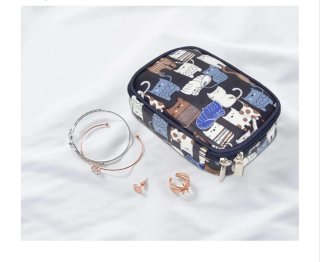Joyero organizador pequeño estampado gatos