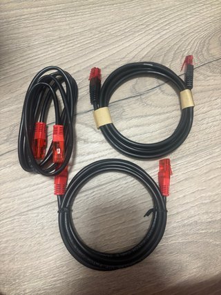 5 Cables de Red Ethernet Cat 6 Negros