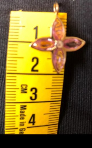Colgante Oro Rosa Zafiro y Diamante