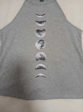 Camiseta tirantes Shein lunas gris Talla M