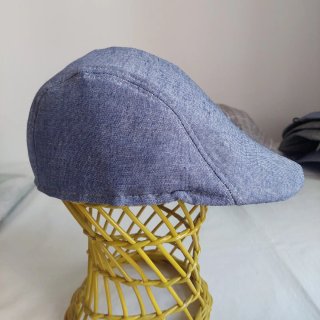 Boina retro verano cuadros y lisa marrón y gris