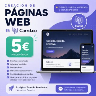 Páginas web para negocios etc... Tan solo 5€