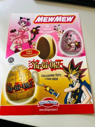 Locandina Uova Pasqua Mew Mew Yu Gi Oh 20x25 cm