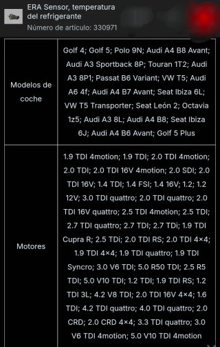 Sensor Temperatura Refrigerante Seat Leon 2