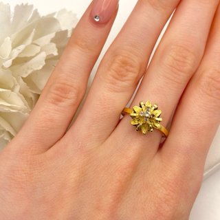 Anillo de oro 18kt con diamante