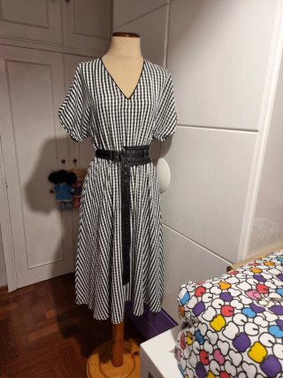Vestido estampado cuadros Talla M