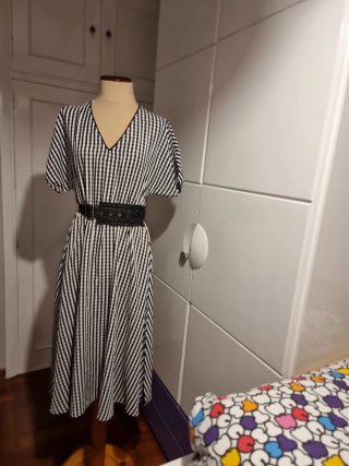 Vestido estampado cuadros Talla M