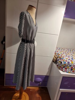 Vestido estampado cuadros Talla M