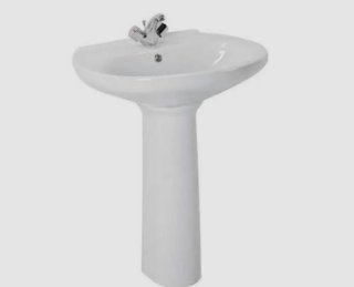 Lavabo pequeño de porcelana blanco Sin grifo