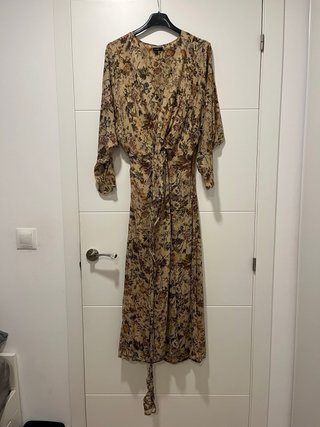 Vestido largo floral Massimo Dutti