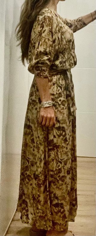 Vestido largo floral Massimo Dutti