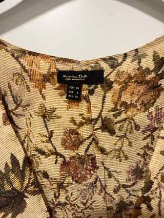 Vestido largo floral Massimo Dutti