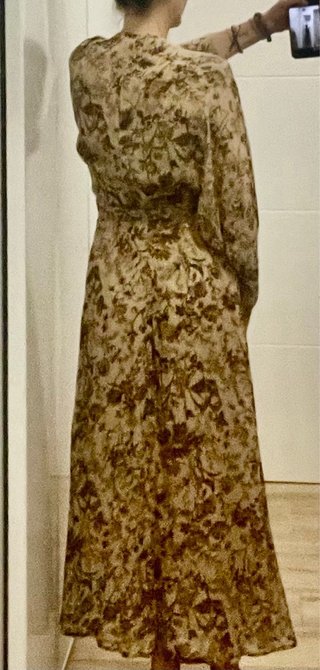 Vestido largo floral Massimo Dutti