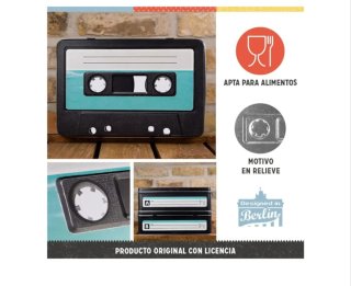 Caja Metálica Almacenaje Retro Cassette 2.5L