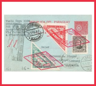 RARISIMA CARTA ZEPPELIN 1932 PARAGUAY VUELO GRAF