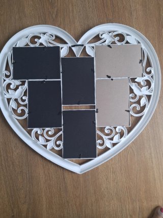 Portafoto a cuore bianco