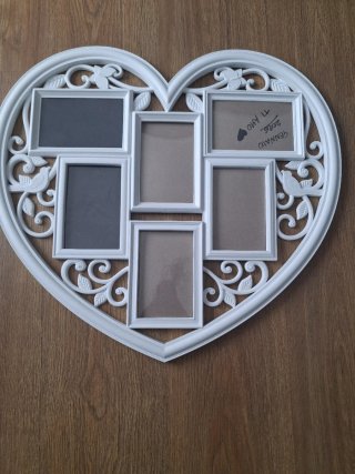 Portafoto a cuore bianco