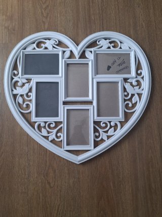 Portafoto a cuore bianco