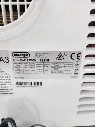 Aire Acondicionado Portátil 9.800 BTU/h DeLonghi