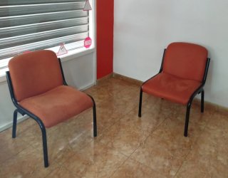 Sillón sala de espera naranja