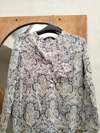 Camicia Zara fantasia bianca e celeste
