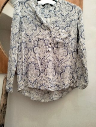 Camicia Zara fantasia bianca e celeste
