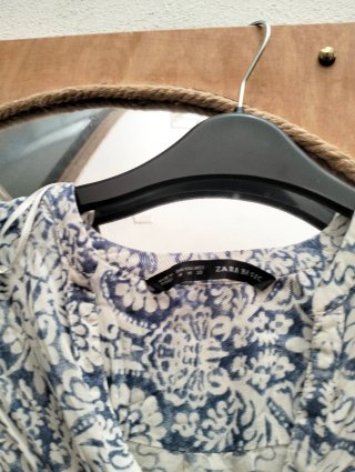 Camicia Zara fantasia bianca e celeste