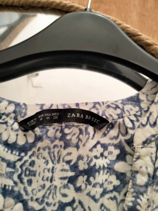 Camicia Zara fantasia bianca e celeste