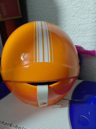 Casco y gafas de esquí naranja niño