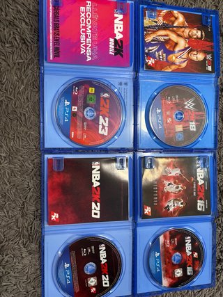 Lote 4 Giochi PS4: NBA 2K16, 2K20, 2K23, WWE 2K18