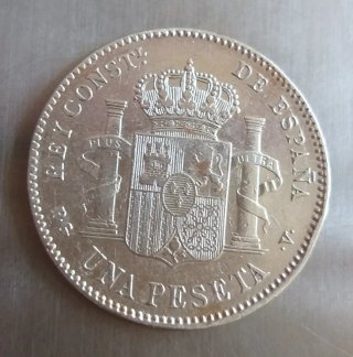 Moneda plata 1 Peseta 1896.