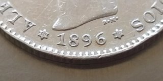 Moneda plata 1 Peseta 1896.