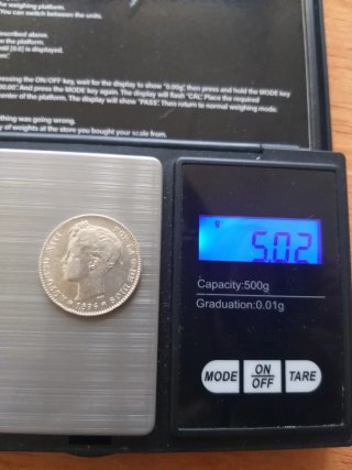 Moneda plata 1 Peseta 1896.