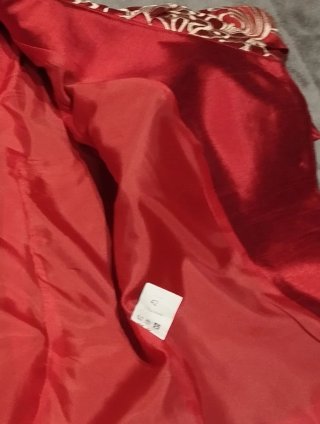 Conjunto traje chaqueta y falda rojo_Talla 42