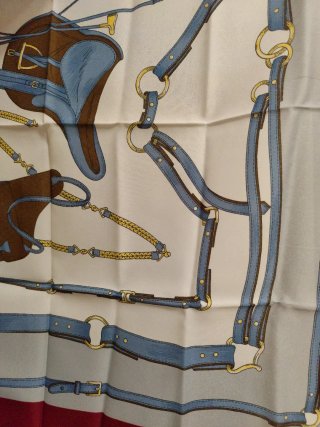 Foulard con stampa equestre vintage