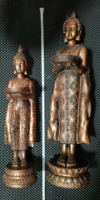 3 Figuras Budistas color Bronce