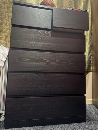 Cómoda IKEA 6 cajones, marrón oscuro