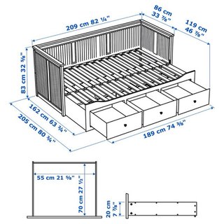 Cama HEMNES Divan IKEA Blanco 80x200cm