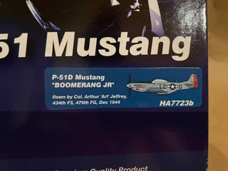 1:48  HOBBY MASTER P-51D MUSTANG "BOOMERANG JR"