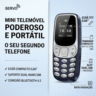 Servo BM10 Mini Telemóvel Dual SIM Bluetooth