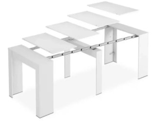 Mesa de comedor extensible blanca