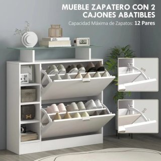 Zapatero blanco y cristal