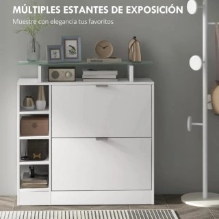 Zapatero blanco y cristal