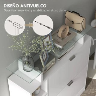 Zapatero blanco y cristal