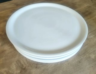 6 Bajoplatos Cerámica Blancos Italianos
