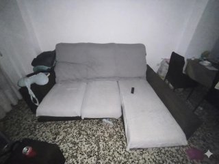 Sofá chaise longue gris