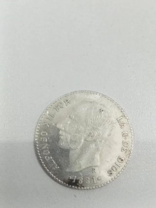 Moneda 1 Peseta Plata Alfonso XII (1881) *18 *81