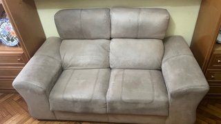 Sofá Beige 2 Plazas Tela